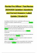 Florida Fire Officer I Test Review 2024/2025 Updated | Questions and Correct Answers | Latest Update | Graded A+