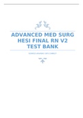 ADVANCED HESI MED SURG TEST BANK 2020/2021 STUDY GUIDE V2 LATEST QUESTIONS WITH COMPLETE ANSWERS (GRADE A)