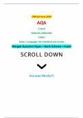 Official June 2024 AQA A-level ENGLISH LANGUAGE 7702/1 Paper 1 Language, the individual and society Merged Question Paper + Mark Scheme + Insert