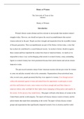 Research Journal 11.edited.docx    History of Women  The University of Texas at San Antonio  History of Women  Introduction  Women's history seems abstract and less relevant to most people than modern women's struggles today. However, one should not