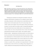 discussion  1 INFORMATICS.docx  Discussion-1                                                        INFORMATICS  Post a description of experiences or observations about how nurse informaticists and/or data or technology specialists interact with other pro