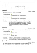 1 NURS 6512 week 9 Quiz Latest 2021  Walden University.docx  NURS 6512   week 9 quiz, Walden University  (Recent Solutions and Resources for multiple versions)  ï‚·Question 1  The finger-to-nose test allows assessment of: Selected Answer:    2 out of 2 po