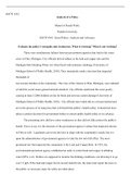 WK8ASSGN SocialPolicy.final.docx    SOCW 6361  Analysis of a Policy  Master of Social Work,   Walden University   SOCW 6361: Social Policy: Analysis and Advocacy   Evaluate the policy's strengths and weaknesses. What is working? What is not working?  T