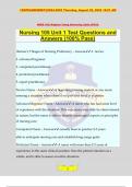 Nursing 105 Unit 1 Test Questions and Answers (100% Pass)