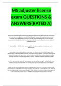 MS adjuster license exam QUESTIONS & ANSWERS(RATED A)