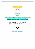 Official June 2024 AQA AS GEOGRAPHY 7036/1 Paper 1 Physical geography and people and the environment Merged Question Paper + Mark Scheme