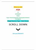 Official June 2024 AQA AS GEOGRAPHY 7036/2 Paper 2 Human geography and geography fieldwork investigation Merged Question Paper + Mark Scheme