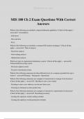 MIS 180 Ch 2 Exam Questions With Correct Answers