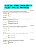 BUSI 3007 FINAL EXAM WEEK 6  - QUESTION AND ANSWERS