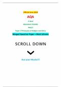 Official June 2024 AQA A-level RELIGIOUS STUDIES 7062/1 Paper 1 Philosophy of Religion and Ethics Merged Question Paper + Mark Scheme