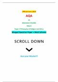 Official June 2024 AQA AS RELIGIOUS STUDIES 7061/1 Paper 1 Philosophy of Religion and Ethics Merged Question Paper + Mark Scheme