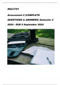 MAC3701 Assessment 2 (COMPLETE QUESTIONS & ANSWERS) Semester 2 2024 - DUE 9 September 2024 ;100 % TRUSTED workings, Expert Solved, Explanations and Solutions. 