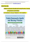 TEST BANK For Community/Public Health Nursing: Promoting the Health of Populations 8th Edition by Mary A. Nies, Melanie McEwen | Verified Chapter s 1 - 34 | Complete