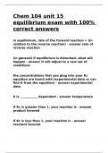 Chem 104 unit 15 equilibrium exam with 100- correct answers