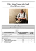 Elder Abuse/Vulnerable Adult Clinical Dilemma Activity Complete Solution.