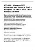 ICS-400 Advanced ICS Command and General Staff - Complex Incidents with 100- correct answers