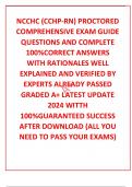 NCCHC (CCHP-RN) PROCTORED COMPREHENSIVE EXAM GUIDE QUESTIONS AND COMPLETE 100%CORRECT ANSWERS WITH RATIONALES WELL EXPLAINED AND VERIFIED BY EXPERTS ALREADY PASSED GRADED A+ LATEST UPDATE 2024 WITTH 100%GUARANTEED SUCCESS AFTER DOWNLOAD (ALL YOU NEED TO P