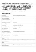 NR 507 MIDTERM EXAM 2 LATEST VERSIONS 2024-2025 (VERSION A& B) / NR 507 WEEK 4 MIDTERM ADVANCED PATHOPHYSIOLOGY MIDTERM EXAM LATEST 2024-2025