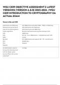 WGU C839 OBJECTIVE ASSESSMENT 2 LATEST VERSIONS (VERSION A & B) 2023-2024 /WGU C839 INTRODUCTION TO CRYPTOGRAPHY OA ACTUAL EXAM