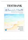 TEST BANK FOR WOMEN’S HEALTH A PRIMARY CARE CLINICAL GUIDE 5TH EDITION YOUNGKIN SCHADEWALD PRITHAM (CHAPTER 1 TO 26) A+ VERIFIED GUIDE 