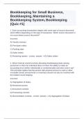 Bookkeeping for Small Business Question and answers rated A+ 2024 