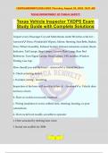 Texas Vehicle Inspector TXDPS Exam Study Guide with Complete Solutions