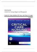 Test Bank - Critical Care Nursing: Diagnosis and Management 9th Edition By Linda D. Urden; Kathleen M. Stacy; Mary E. Lough