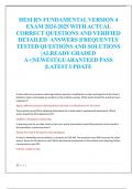 HESI RN FUNDAMENTAL VERSION 4  EXAM 2024-2025 WITH ACTUAL  CORRECT QUESTIONS AND VERIFIED  DETAILED ANSWERS |FREQUENTLY  TESTED QUESTIONS AND SOLUTIONS  |ALREADY GRADED  A+|NEWEST|GUARANTEED PASS  |LATEST UPDATE