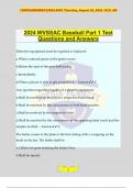 2024 WVSSAC Baseball Part 1 Test Questions and Answers