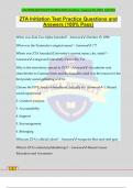 ZTA Initiation Test Practice Questions and Answers (100% Pass)