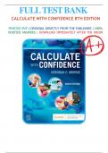 Test Bank for Calculate with Confidence 8th Edition by Deborah Gray Morris, 9780323696951 All Chapters 1-24 LATEST