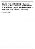 ORACLE FCCS CERTIFICATION EXAM 2024 ACTUAL EXAM COMPREHENSIVE QUESTIONS WITH DETAILED VERIFIED ANSWERS ALREADY GRADED A+(100% CORRECT ANSWERS)