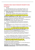 NURSING MISC MAIN VERSION PRIORITY ONE Exit Exam,100% CORRECT