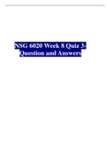 NSG 6020 Week 8 Quiz 3-Question and Answers-AHPA; South University