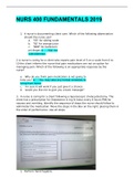 NURS 400 FUNDAMENTALS 2019 | VERIFIED SOLUTION
