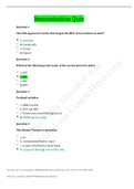 NURSING MISC - IMMUNIZATION QUIZ | NURSING MISC | (Download To Score A)