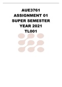  AUE3761 - THE AUDIT PROCESS (AUE3761) Assignment 01 Year 2021 TL001