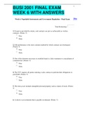 BUSI 2001 FINAL EXAM  WEEK 6 WITH ANSWERS