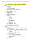 NR 340 CRITICAL CARE FINAL STUDY GUIDE | VERIFIED GUIDE 