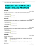 BUSI 3007 MIDTERM EXAM - QUESTION AND ANSWERS