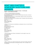 MGMT 3850 CHAPTER 5  HOMEWORK QUESTIONS AND  ANSWERS