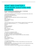 MGMT 3850 CHAPTER 1  HOMEWORK QUESTIONS AND  ANSWERS