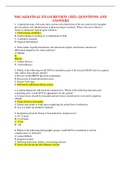 NSG 6420 FINAL EXAM REVIEW (2021) QUESTIONS AND ANSWERS 1. A patient presents with acute otitis externa with obstruction of the ear canal severe enough to prevent patient self administration of pharmacologic treatment. What is the most effective means to 