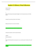 HISTORY 104|HISTORY 104 Sophia US History Final Milestone verified Answers|HISTORY104 Sophia US History Final Milestone verified Answers.