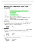 NURS 6512N-34 Advanced Health Assessment Week 11 Final Exam, Graded A