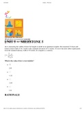 STONE 5 | Sophia Statistics Unit 5 Milestone 5 | Questions & Answers With Rationales & Concepts Well Elaborated & Graded A