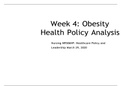 NR_506 NP Week 4 Kaltura Health Policy Analysis 2020 | NR506 NP Week 4 Obesity