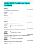 NURS 6551 Final Exam 5 with Answers