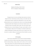 Synthesis Paper.docx    PSYC 255  Synthesis Paper  Department of Psychology, Liberty University PSYC 255: Introduction to Research Professor   Introduction  Throughout the past seven weeks, my knowledge within research has evolved and changed for the bett