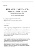 Individual Deliverable  1.docx  BMGT 365  SELF ASSESSMENT & JOB APPLICATION MEMO  University of Maryland Global Campus   BMGT 365: Organizational Leadership   To: Mr. Maximillian Barney, CEO and President of Biotech  From: Chatney Redd  Date: November 24,